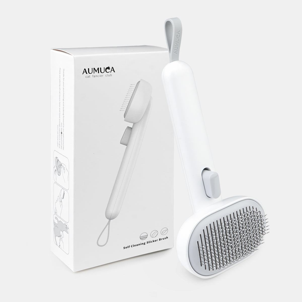 aumuca Self Cleaning Slicker Cat Brush with Release Button, Cat Brushes for Indoor Cats Shedding, Cat Brush for Long or Short Haired Cats, Cat Grooming Tool