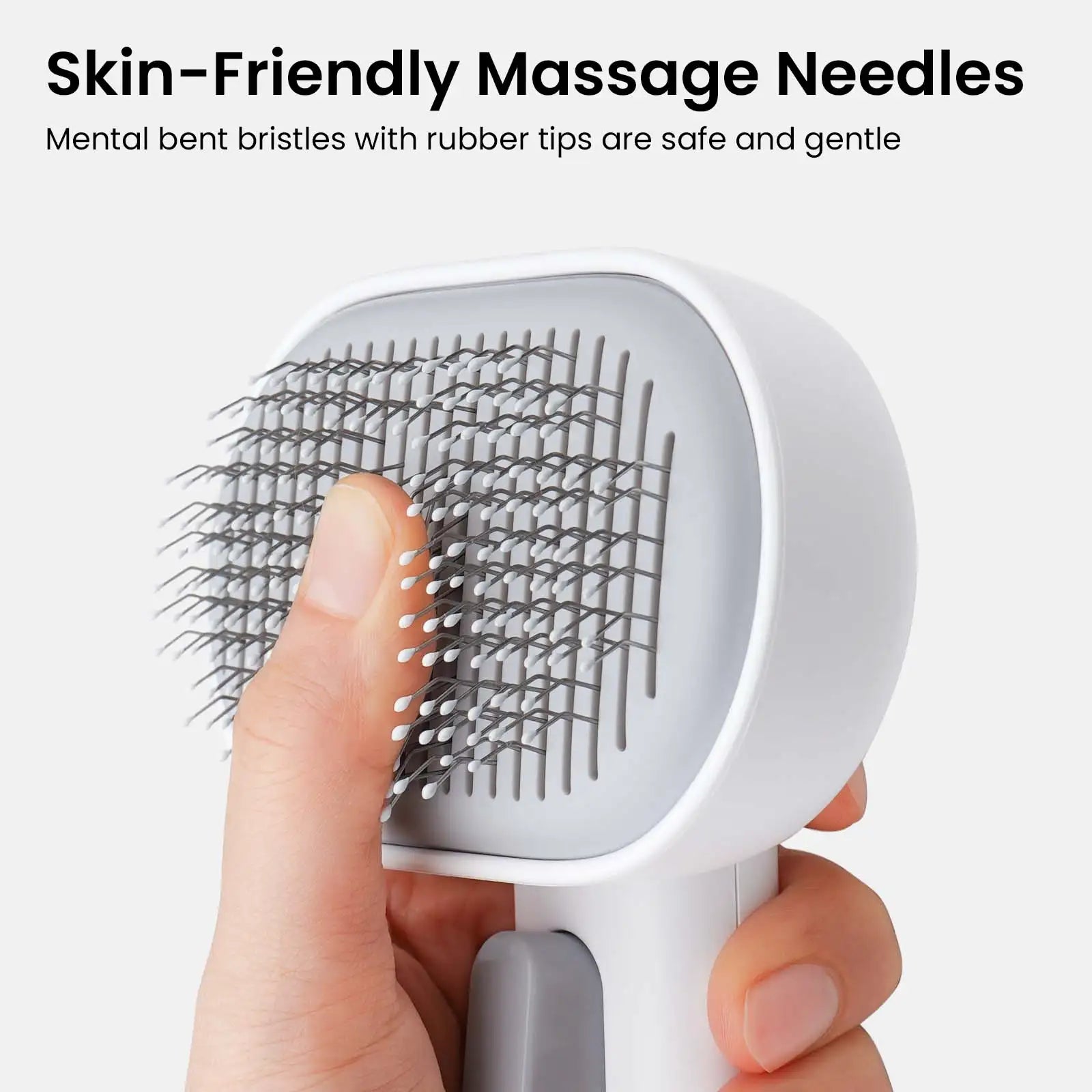 aumuca Self Cleaning Slicker Cat Brush with Release Button, Cat Brushes for Indoor Cats Shedding, Cat Brush for Long or Short Haired Cats, Cat Grooming Tool