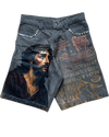 Crowned In Chaos Denim Shorts